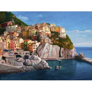 Tableau sur toile. Adriano Galasso, Manarola (Le Cinque Terre)