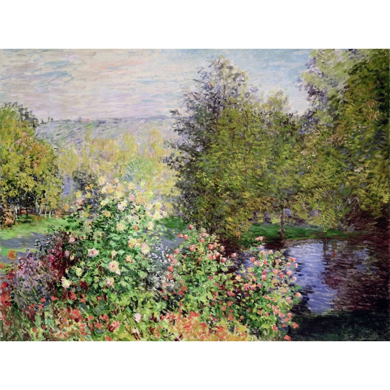 Cuadro en canvas. Claude Monet, Un rincón del jardín en Montgeron