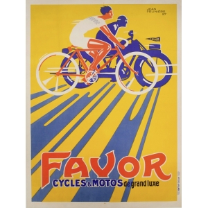 Tableau sur toile. Affiche Vintage. Favor Cycles et Motos, 1927