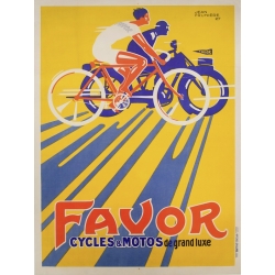 Cuadros vintage en canvas. Anónimo, Favor Cycles et Motos, 1927