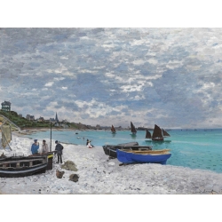 Wall art print and canvas. Claude Monet, The Beach at Sainte-Adresse