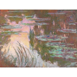 Wall art print and canvas. Claude Monet, Water-Lilies, Setting Sun