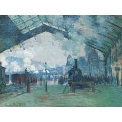 Tableau sur toile. Claude Monet, L'arrivée du train de Normandie