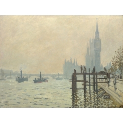 Quadro, stampa su tela. Claude Monet, Il Tamigi sotto Westminster