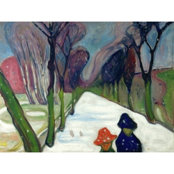 Wall art print and canvas. Edvard Munch, Avenue in the Snow