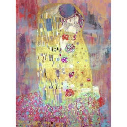 Pop Art Leinwandblder. Eric Chestier, Der Kuss von Klimt 2.0
