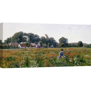 Quadro, stampa su tela. Johannes Boesen, Gathering Wild Flowers