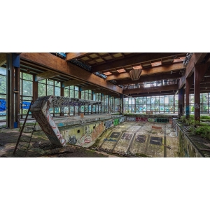 Wall art print and canvas. Berenholtz, Abandoned Resort Pool, NY State