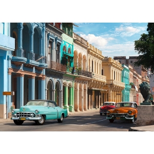 Cuadro de coches en canvas. Gasoline Images, Calle en la Habana, Cuba
