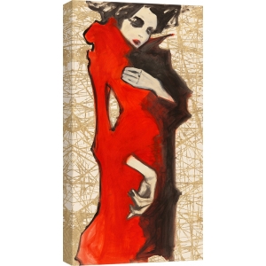 Wall art print and canvas, woman portrait. Kumi, Feminine Red