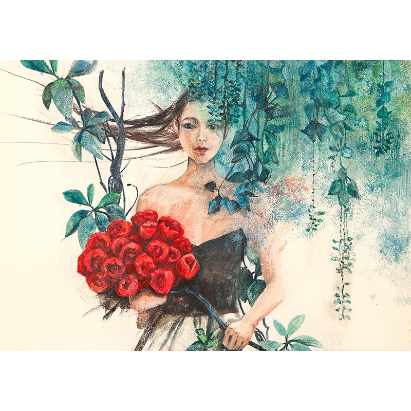 Wall art print and canvas. Erica Pagnoni, Fairy of the Roses