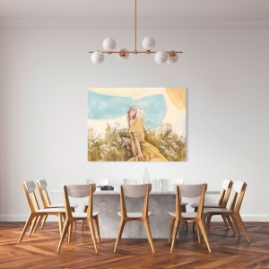 Wall art print and canvas. Woman portrait. Fairy of the Pale Skies