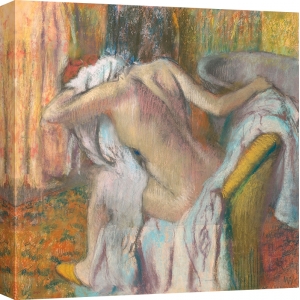 Quadro, stampa su tela. Degas, After the Bath, Woman drying herself