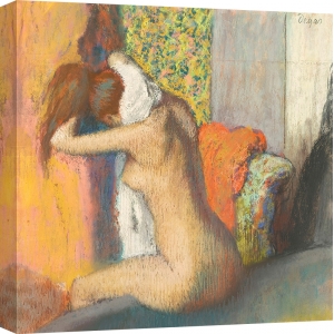 Wall art print, canvas. Edgar Degas, After the Bath, Drying Head
