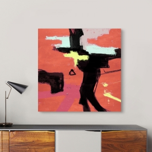 Red abstract wall art print and canvas. Attitude I