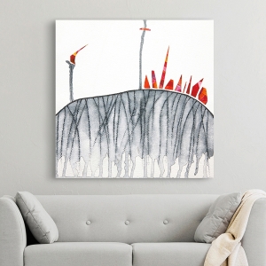 Abstract Landscape. Wall Art Print and Canvas. Fire on the hill