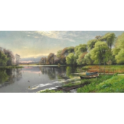 Wall Art Print and Canvas. Monsted, The Mill Pond