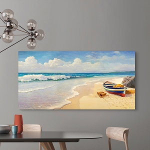 Wall Art Print and Canvas. Seaside. Waves on the Beach