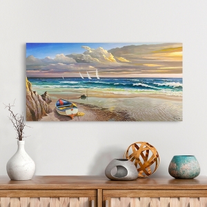 Bilder auf Leinwand. Meer landschaft, Sonnenuntergang am Strand