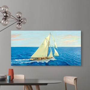 Wall Art Print and Canvas. Sailing in the blue sea