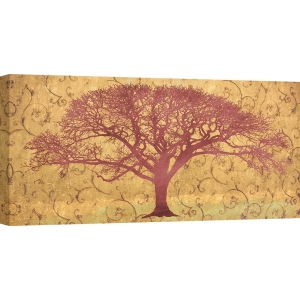 Modern Wall Art print and canvas. Tree on a Gold Brocade