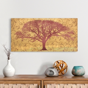 Tableau moderne pour salon sur toile. Tree Gold Brocade