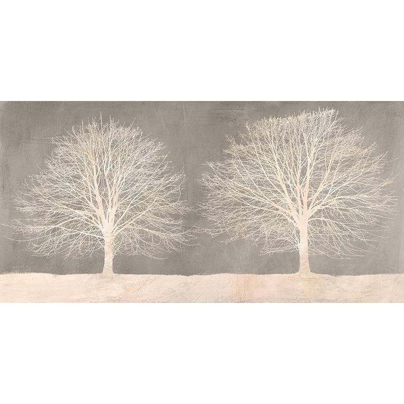 Wall art for living room. Art print and canvas. Trees on Grey