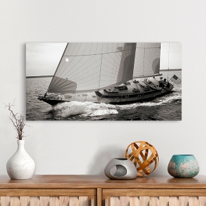 Quadro barca a vela bianco e nero, stampa su tela. Sailboat BW