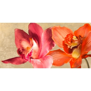 Wall art print, floral canvas. Modern Orchids