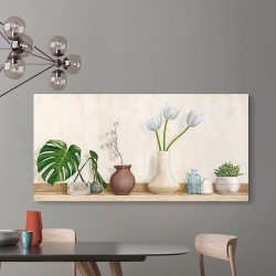 Wall Art Print and Canvas. Modern Flowers. Minimalist Setting