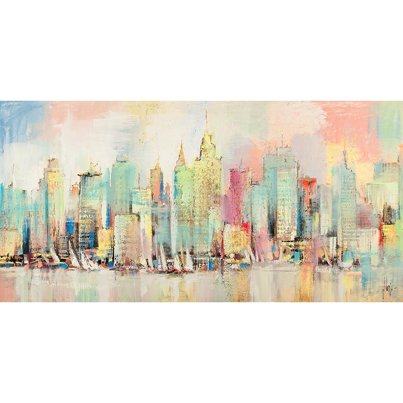 Cuadros modernos grandes en canvas. Colorful Skyline New York