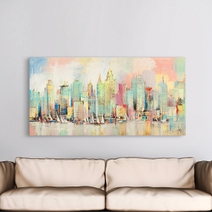 Moderne Bilder auf Leinwand. Luigi Florio, Colorful Skyline