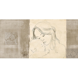 Wall Art Print and Canvas. Mother and Child III (taupe)