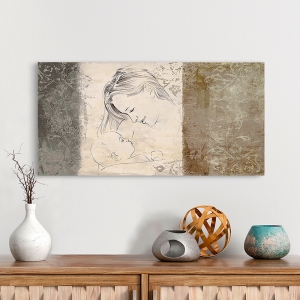 Wall Art Print and Canvas. Mother and Child II (neutral)