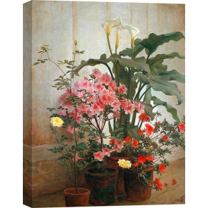 Quadro floreale classico, stampa su tela. Side of a Greenhouse