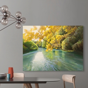 Wall Art Print and Canvas. A River in the Wood