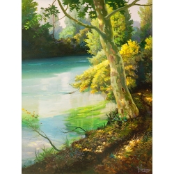 Wall Art Print and Canvas. On the River bank