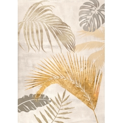Quadro foglie di palma, stampa su tela. Palm Leaves Gold II
