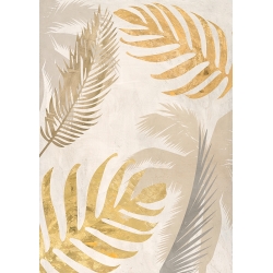 Quadro foglie di palma, stampa su tela. Palm Leaves Gold III