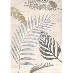 Quadro foglie di palma, stampa su tela. Palm Leaves Silver I