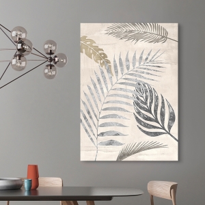 Modern Wall Art Print and Canvas. Palm Leaves Silver I