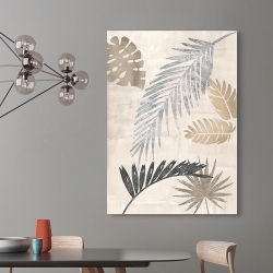 Quadro foglie di palma, stampa su tela. Palm Leaves Silver III