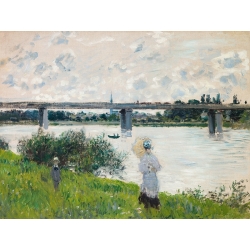 Cuadro en canvas. Monet, El Paseo con el Puente del Ferrocarril