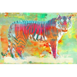 Tableau moderne molticolore, impressions sur toile. Tigre Pop