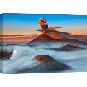 Wall Art Print and Canvas. Photo of Volcanoes in Java, Indonesia