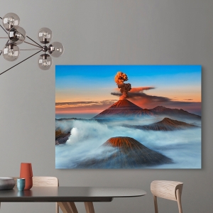 Wall Art Print and Canvas. Photo of Volcanoes in Java, Indonesia