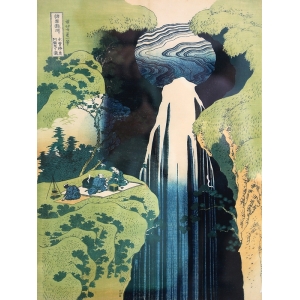 Japanische Kunst. Katsushika Hokusai, Der Kamida-Ga-Taki Wasserfall