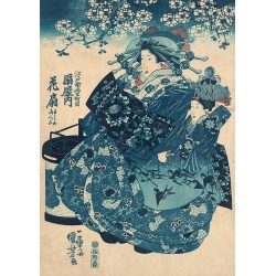 Japanische Kunst. Kuniyoshi Utagawa, Die Kurtisane Hanao