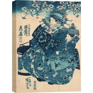 Cuadro japones. Utagawa Kuniyoshi, The Courtesan Hanao