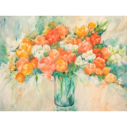 Wall art prints and canvas with flowers. Spring Bouquet